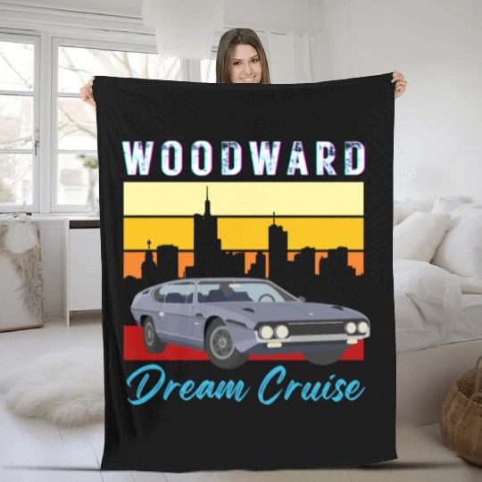Woodward dream cruise motor show Detroit city Fleece Blankets