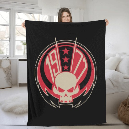 1977 Rebel Skull Fleece Blankets