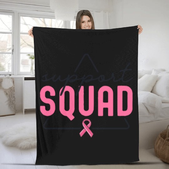 Breast Cancer Support Squad Matching Family Fleece Blankets