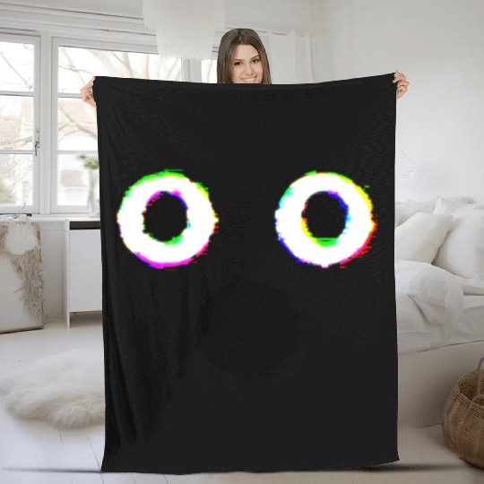 Glitch Ghost Face Fleece Blankets