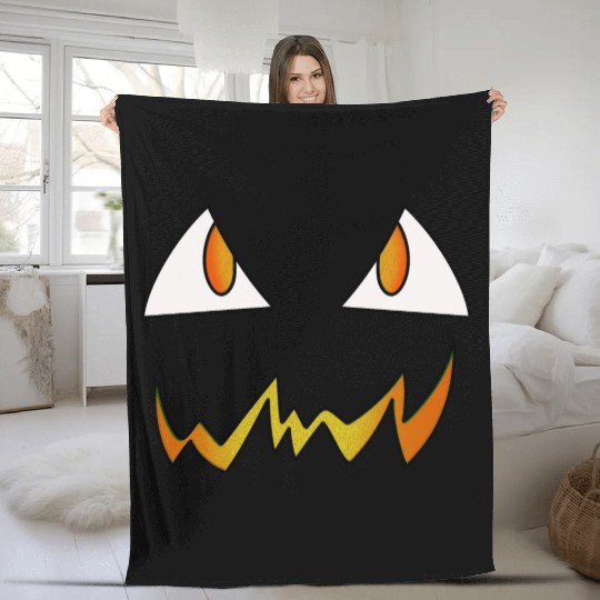 Jack O Lantern Face Fleece Blankets