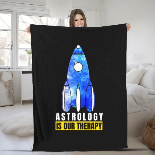 Abstract Delightful Rocket Of Cheerful Astro Quote Fleece Blankets