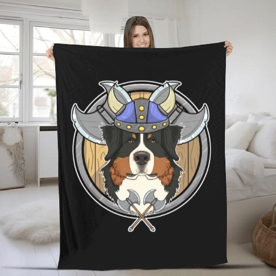 Bernese Mountain Dog I Valhalla I Viking Fleece Blankets