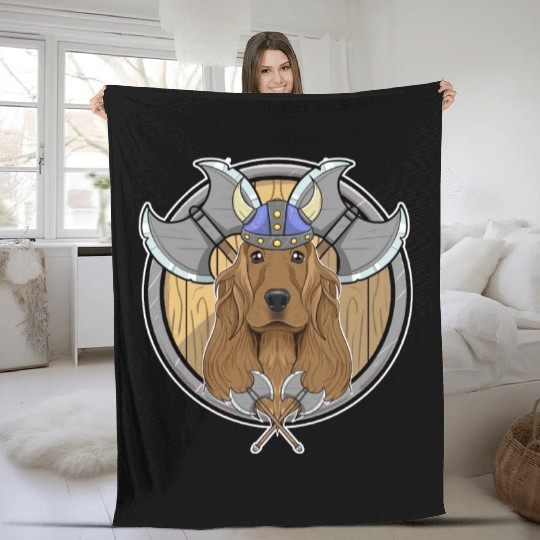 Cocker Spaniel I Valhalla I Viking Fleece Blankets