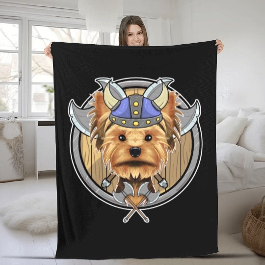 Yorkshire Terrier I Valhalla I Viking Fleece Blankets