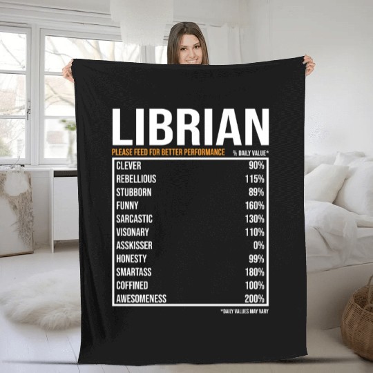 Librarian Daily Value funny Librarian Fleece Blankets
