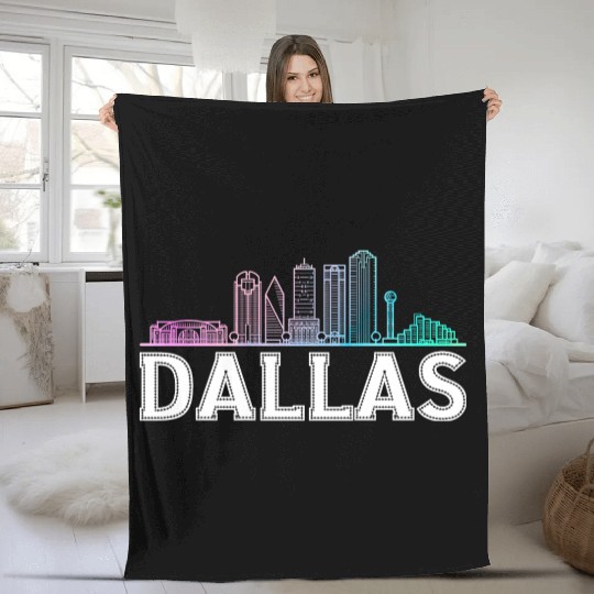Dallas City Texas Dallas Fleece Blankets