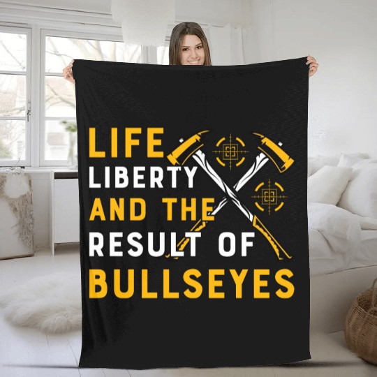 Life Liberty and the result of bullseyes Fleece Blankets