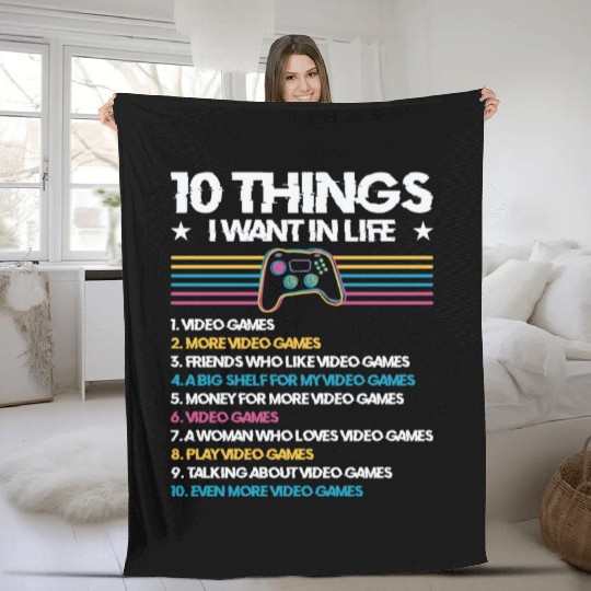 Gaming Gamer Playing Video Game Computer Fleece Blankets
