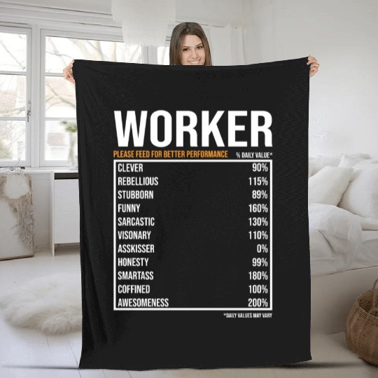 Worker Daily Value funny Worker Fleece Blankets