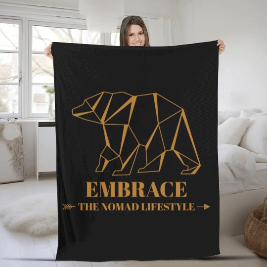 Embrace The Nomad Lifestyle Design Fleece Blankets