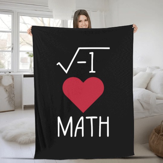 Funny I Love Math Fleece Blankets