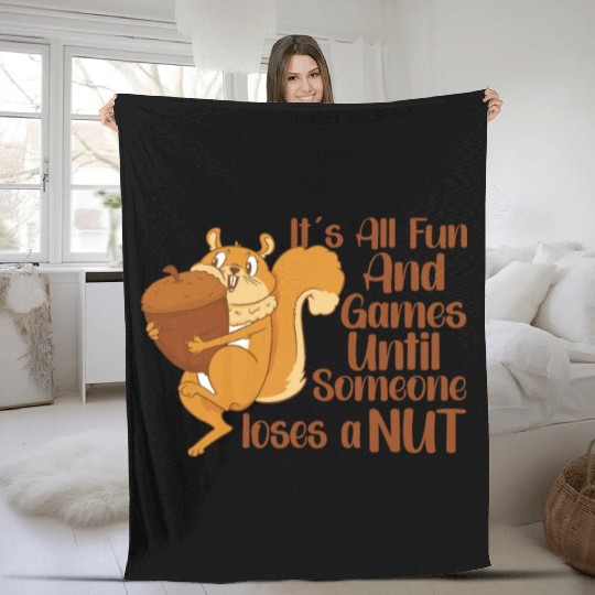 Funny Squirrel Fan Squirrel Lover Chipmunk Addict Fleece Blankets