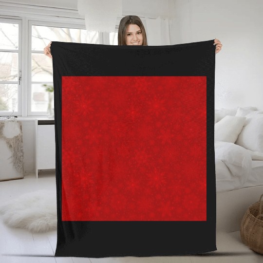 Red Snowflakes Pattern Fleece Blankets