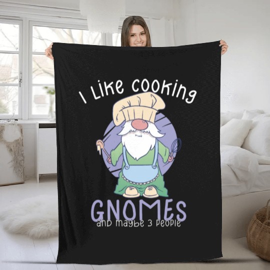 Cooking Cook Chef Gnomes Gnome Lover Funny Gnome Fleece Blankets