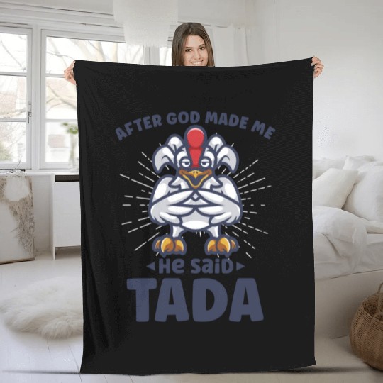 Chicken Farmer Gift Funny Chickens Country Farm Fleece Blankets