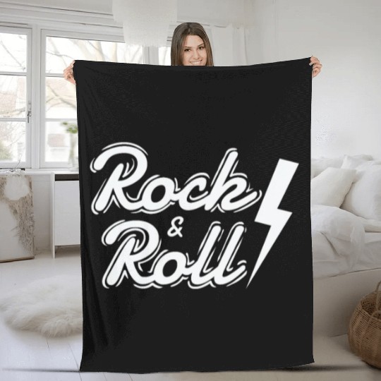 Rock & Roll Music Style Genre Guitar Rock Band Fleece Blankets