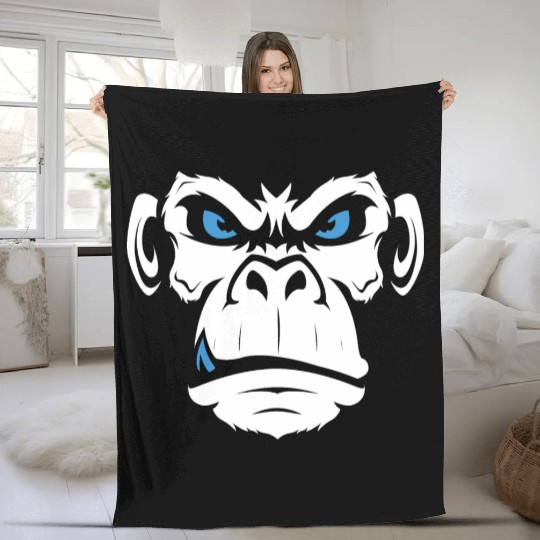 Monkey Head Angry Monkey Face Fleece Blankets
