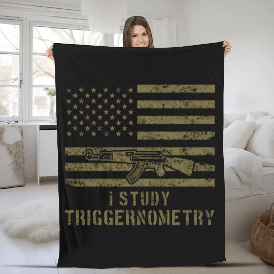I Study Triggernometry Gun Lover Fleece Blankets