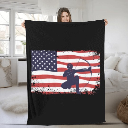 American flag Arrowtag Fleece Blankets
