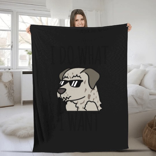 Irish Wolfhound I Do What I Want Fleece Blankets