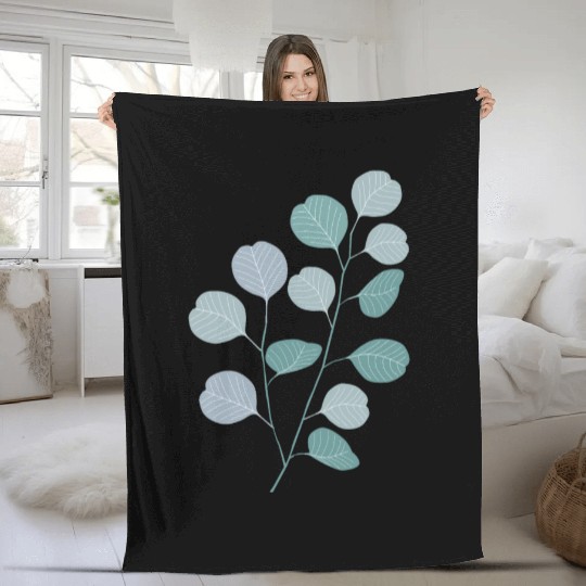 Eucalyptus evergreen design - natural plant leaves Fleece Blankets