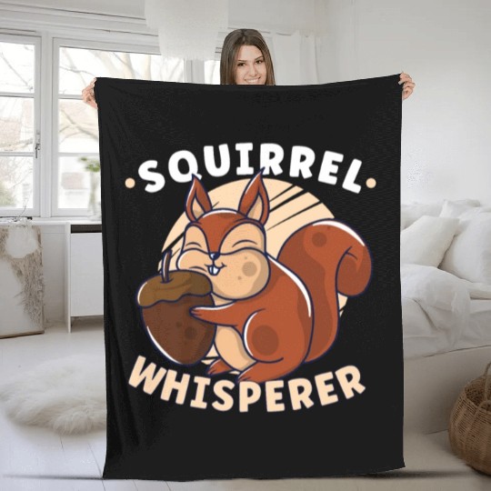 Funny Squirrel Fan Squirrel Lover Chipmunk Addict Fleece Blankets