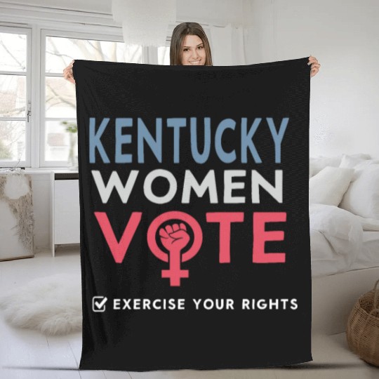 Kentucky Women Vote Voter 2022 Election Feminist Fleece Blankets