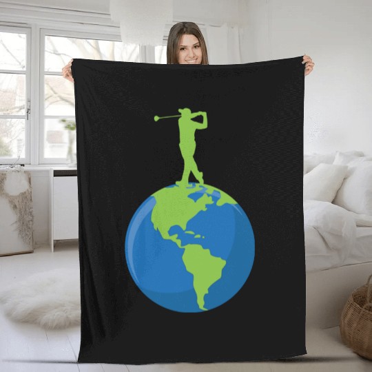 Golf To The Earth Fleece Blankets