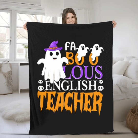 Faboolous English Teacher Halloween Teachers Gifts Fleece Blankets