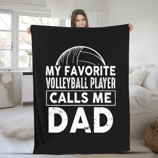 Volleyball My Favorite Calls Me Dad Fleece Blankets