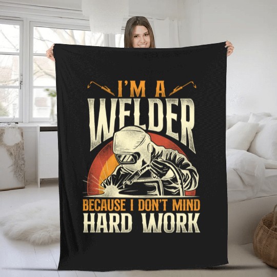 Welder Welding Vintage Retro I'm A Fleece Blankets
