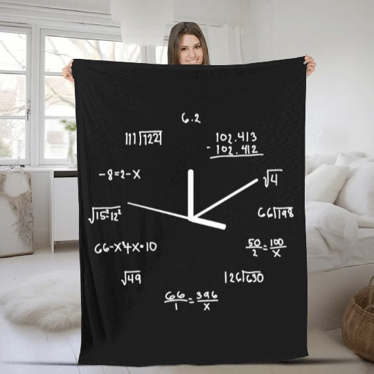 Math Design Clock Fleece Blankets