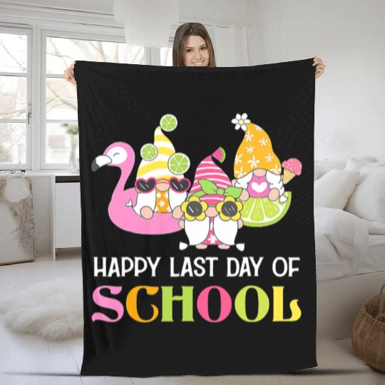 Happy Last Day Of School Teacher Student Graduatio Fleece Blankets