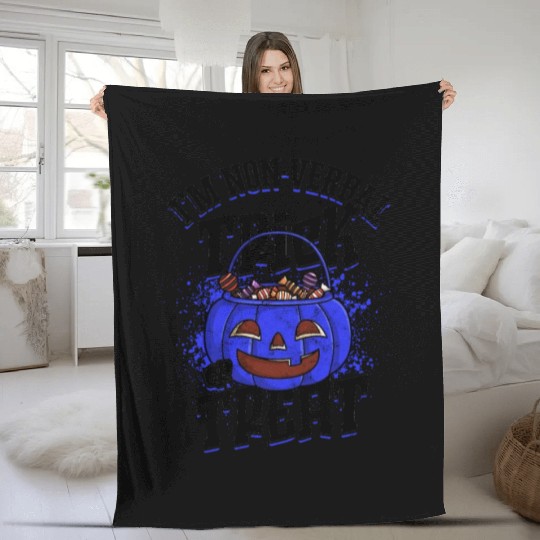 I'm non verbal trick or treat - scary pumpkin Fleece Blankets