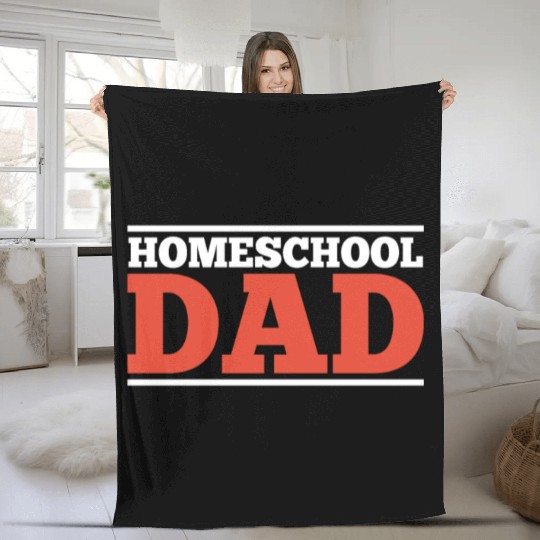 Homeschool Dad Daddy Father Homeschooling Fleece Blankets