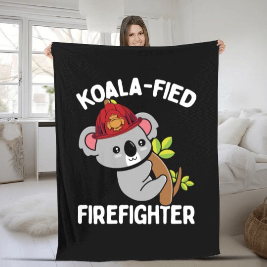 Koalafied Night Shift Firefighter Fire Hose Mask Fleece Blankets