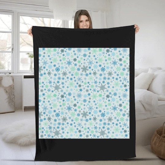 Snowflakes Pattern Colorful Fleece Blankets