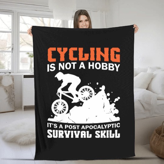 Cycling A Survival Skill Fleece Blankets