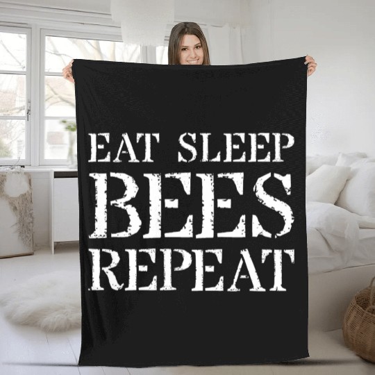 Beekeeper Fleece Blankets Gift For Beekeeping Eat Sleep