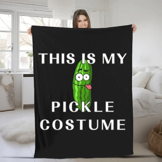 This is my Halloween pickle Costume Funny pickles Fleece Blankets