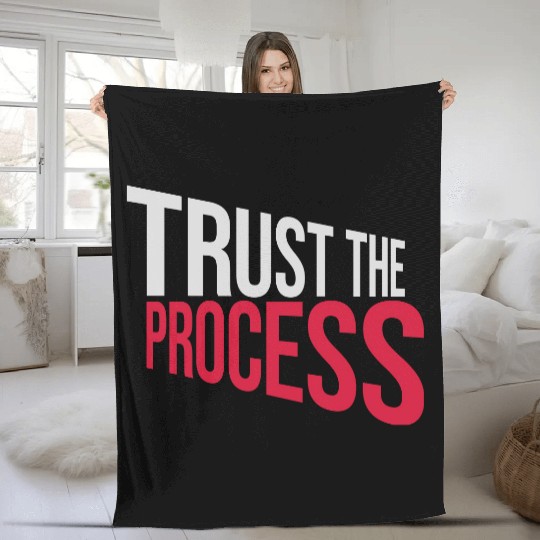 trust the process quote Fleece Blankets