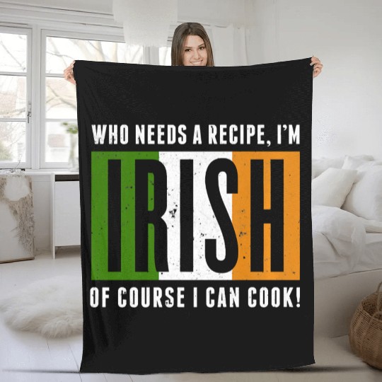 Funny Irish Cook Fleece Blankets Irish Cooking Fleece Blankets