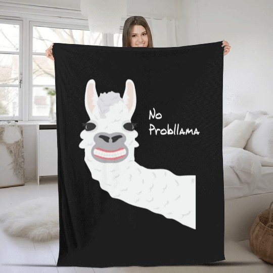 Funny Animals For Animal Lovers Lama, Alpaka Fleece Blankets