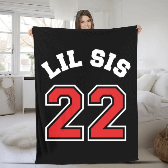 Lil Sis 2022 Little Sister Baby Family Birth Child Fleece Blankets