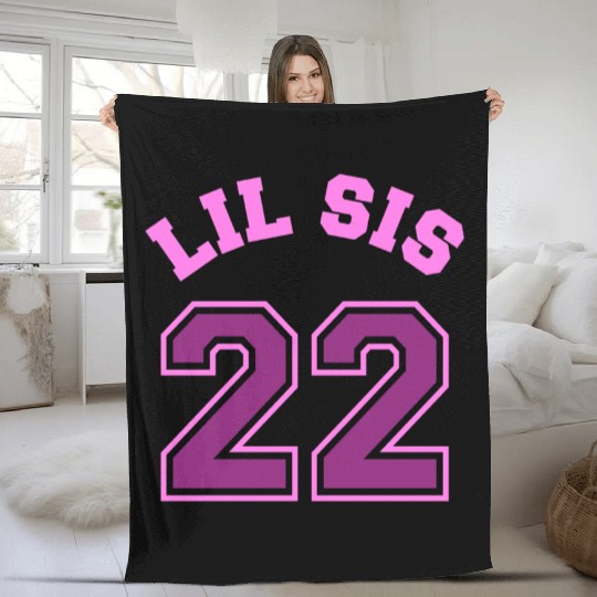 Lil Sis 2022 Little Sister Baby Family Birth Child Fleece Blankets