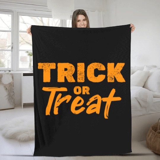 Halloween Quotes Halloween Trick Or Treat Fleece Blankets