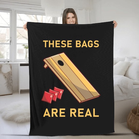 These Bags Are Real - Cornhole Fleece Blankets