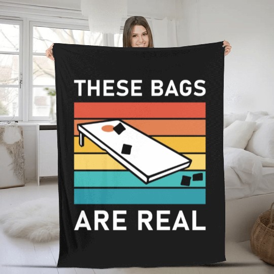 These Bags Are Real - Cornhole Fleece Blankets