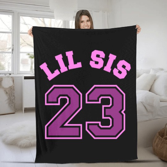 Lil Sis 2023 Little Sister Baby Family Birth Child Fleece Blankets